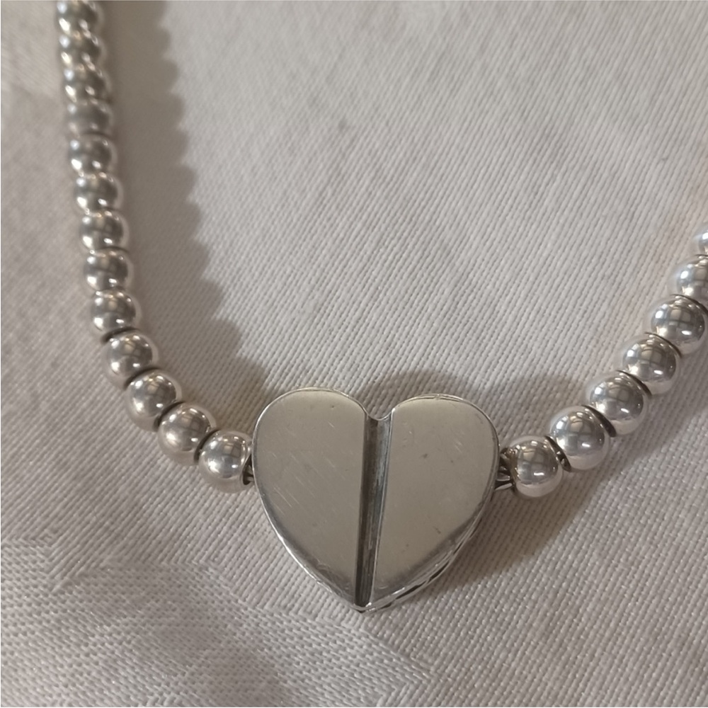Barry Kieselstein-Cord Sterling Silver Beaded Heart Toggle Necklace - Picture 2 of 14